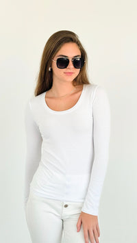 Everyday Essential Long Sleeve - White-130 Long sleeve top-Active Basic-Coastal Bloom Boutique, find the trendiest versions of the popular styles and looks Located in Indialantic, FL