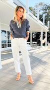 Chino Breeze Trousers - White-170 Bottoms-Active Basic-Coastal Bloom Boutique, find the trendiest versions of the popular styles and looks Located in Indialantic, FL