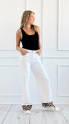 Chateau Leopard Cuff Jeans-170 Bottoms-Q2-Coastal Bloom Boutique, find the trendiest versions of the popular styles and looks Located in Indialantic, FL