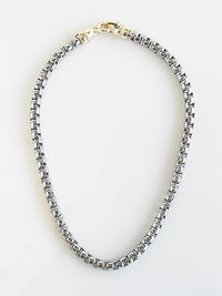 Two Tone Chunky Box Link Necklace-230 Jewelry-NYC-Coastal Bloom Boutique, find the trendiest versions of the popular styles and looks Located in Indialantic, FL