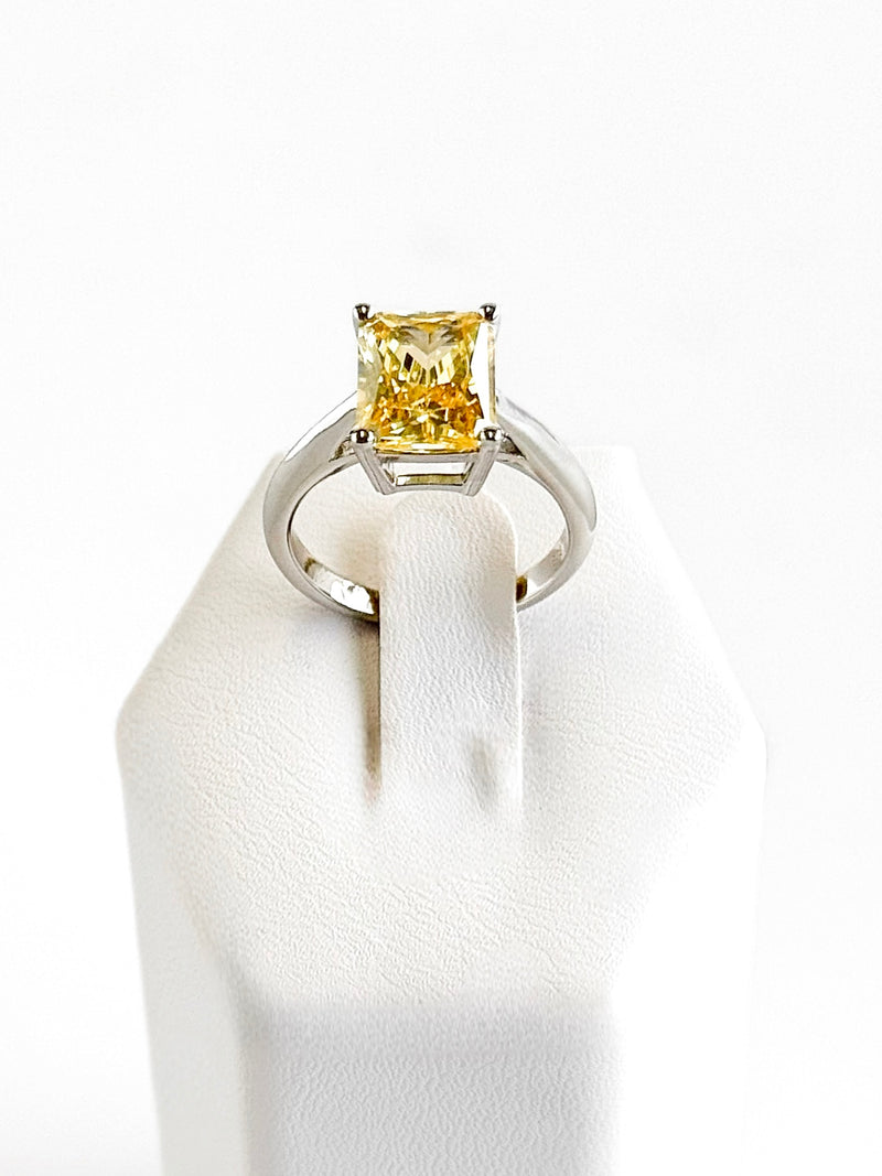 Solitaire Radiant Ring - Canary-230 Jewelry-NYC-Coastal Bloom Boutique, find the trendiest versions of the popular styles and looks Located in Indialantic, FL