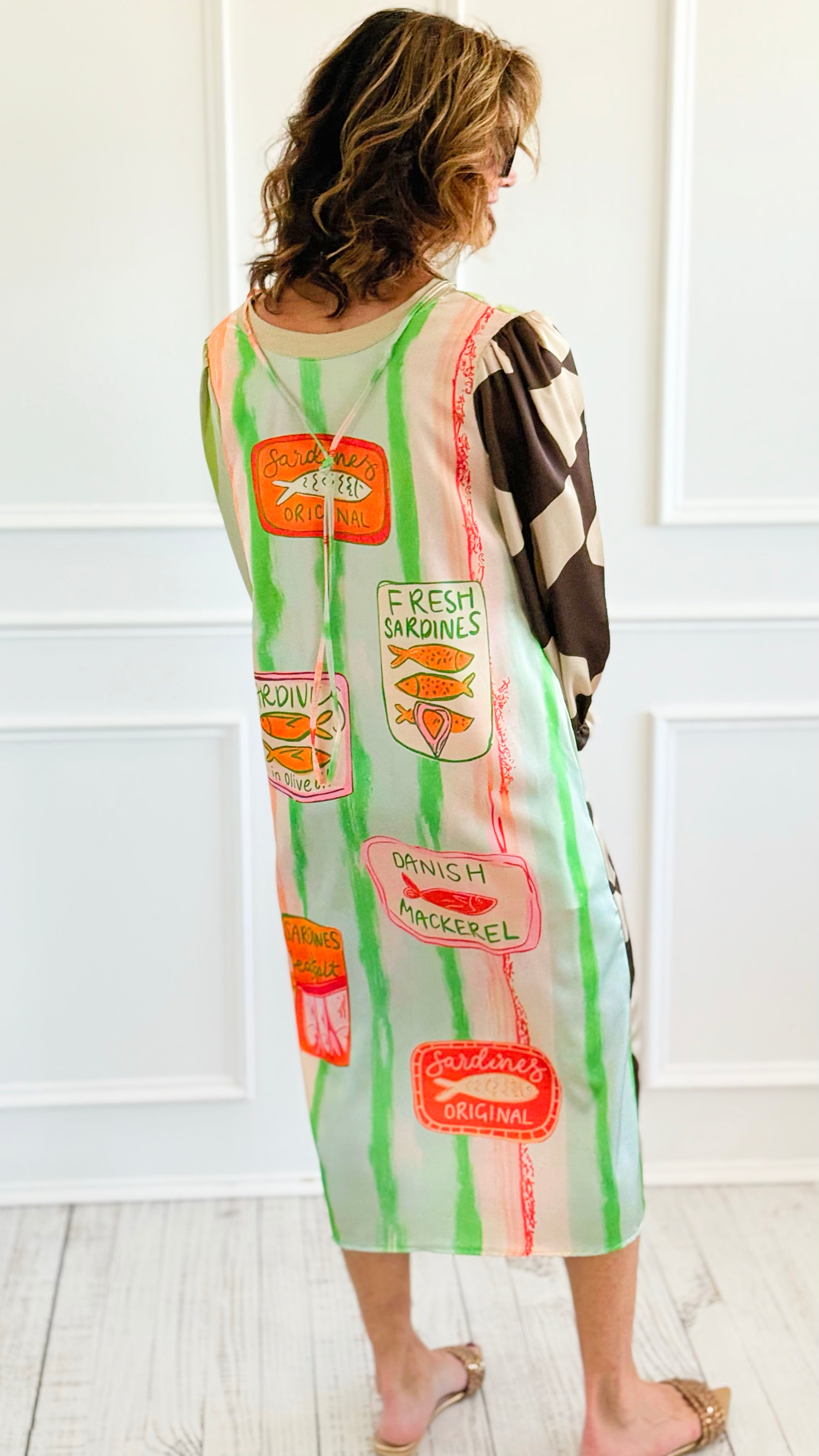 Underwater Bliss Long Sleeve Italian Dress-200 Dresses/Jumpsuits/Rompers-AMIRA-Coastal Bloom Boutique, find the trendiest versions of the popular styles and looks Located in Indialantic, FL