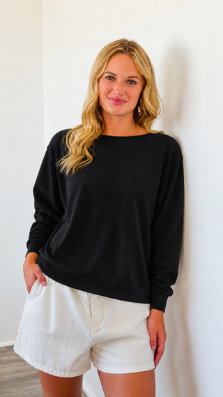 The Margo Scuba Long Sleeve - Black