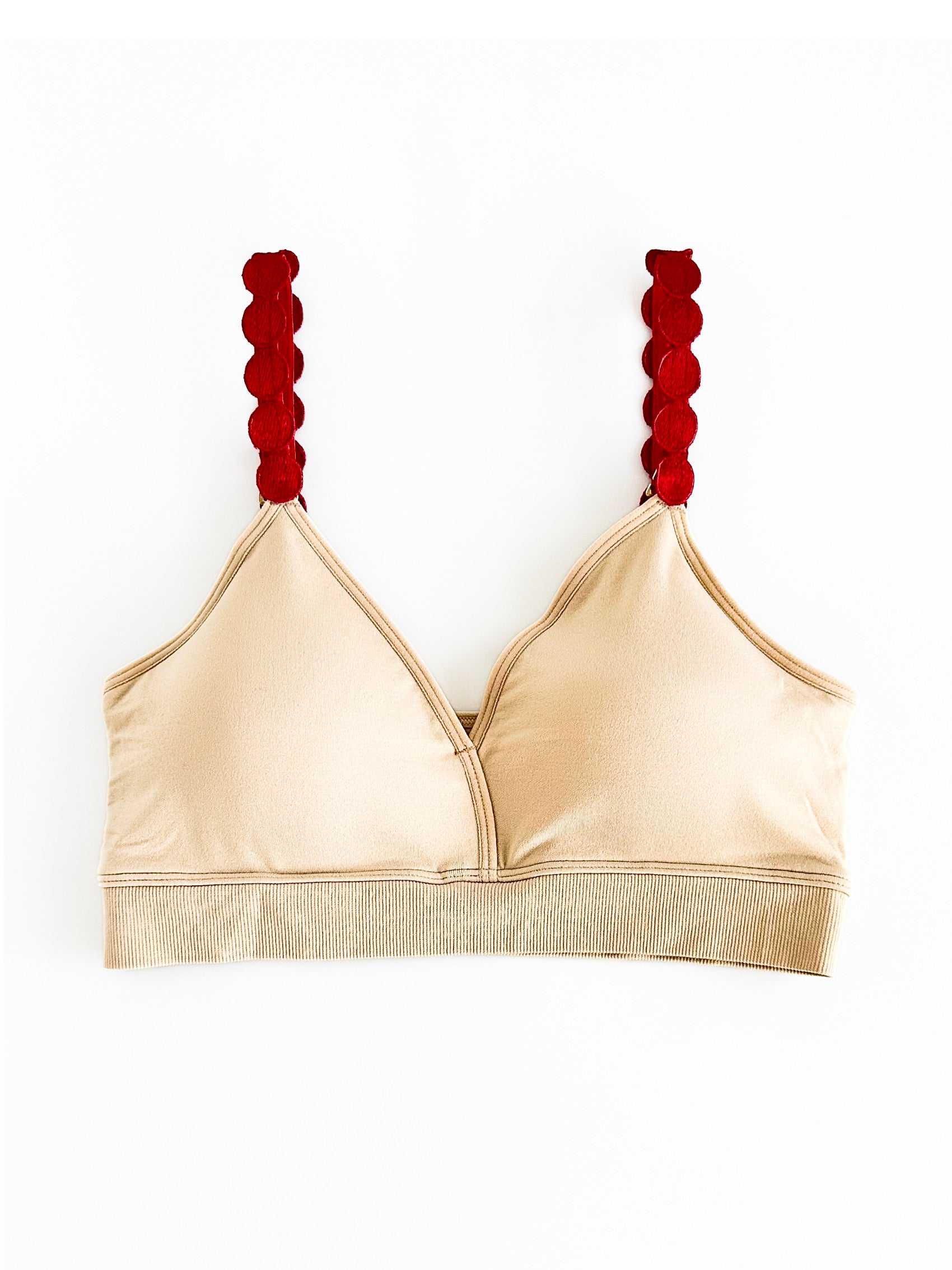 Strap Red Situation Bra Nude - Red Circles Plunge-220 Intimates-Strap-its-Coastal Bloom Boutique, find the trendiest versions of the popular styles and looks Located in Indialantic, FL