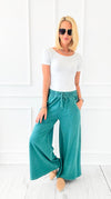 French Terry Pigment-Dyed Pants - Teal-170 Bottoms-Zenana-Coastal Bloom Boutique, find the trendiest versions of the popular styles and looks Located in Indialantic, FL