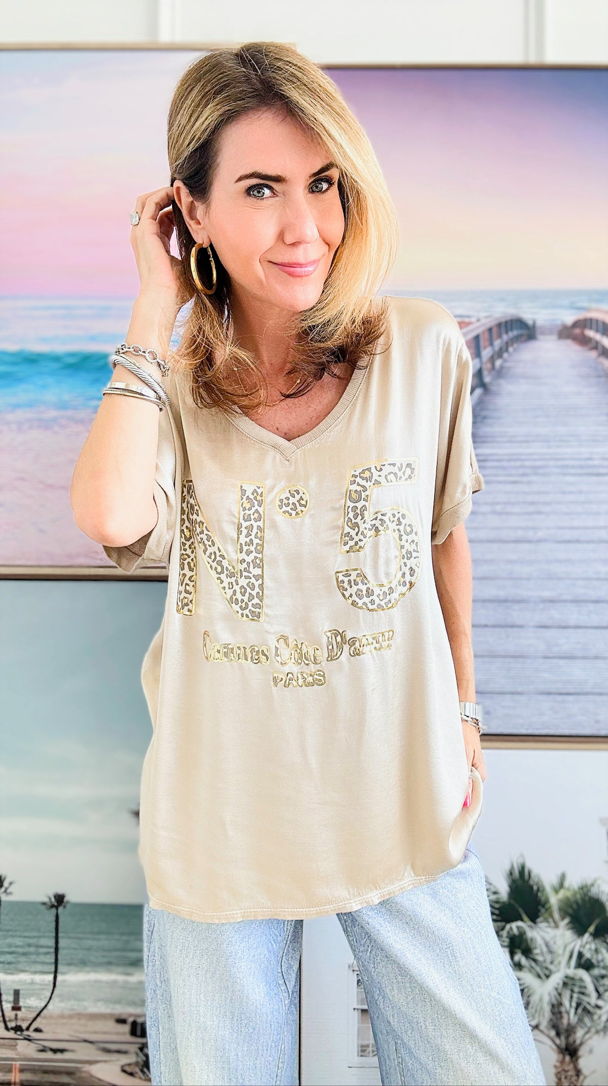 Wild Shine Luxe Italian Top - Mocha-110 Short Sleeve Tops-Italianissimo-Coastal Bloom Boutique, find the trendiest versions of the popular styles and looks Located in Indialantic, FL