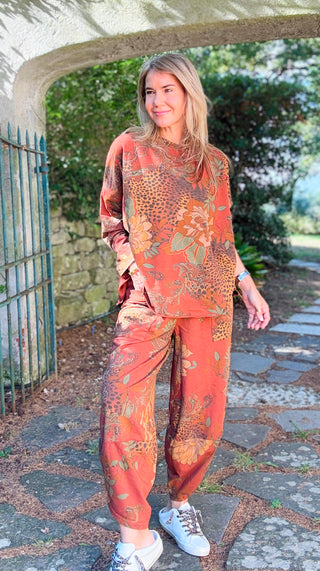Floral Instinct La Spezia Italian Cotton Set- Rust