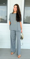 Chic Alert Italian Set - Heather Gray-210 Loungewear/Sets-Italianissimo-Coastal Bloom Boutique, find the trendiest versions of the popular styles and looks Located in Indialantic, FL