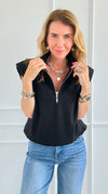 Play It Cool Half Zip Knit Top-140 Sweaters-White Birch-Coastal Bloom Boutique, find the trendiest versions of the popular styles and looks Located in Indialantic, FL