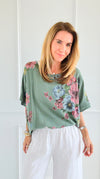 Bloom Relaxed Italian Top- Olive-110 short Sleeve Top-Italianissimo-Coastal Bloom Boutique, find the trendiest versions of the popular styles and looks Located in Indialantic, FL