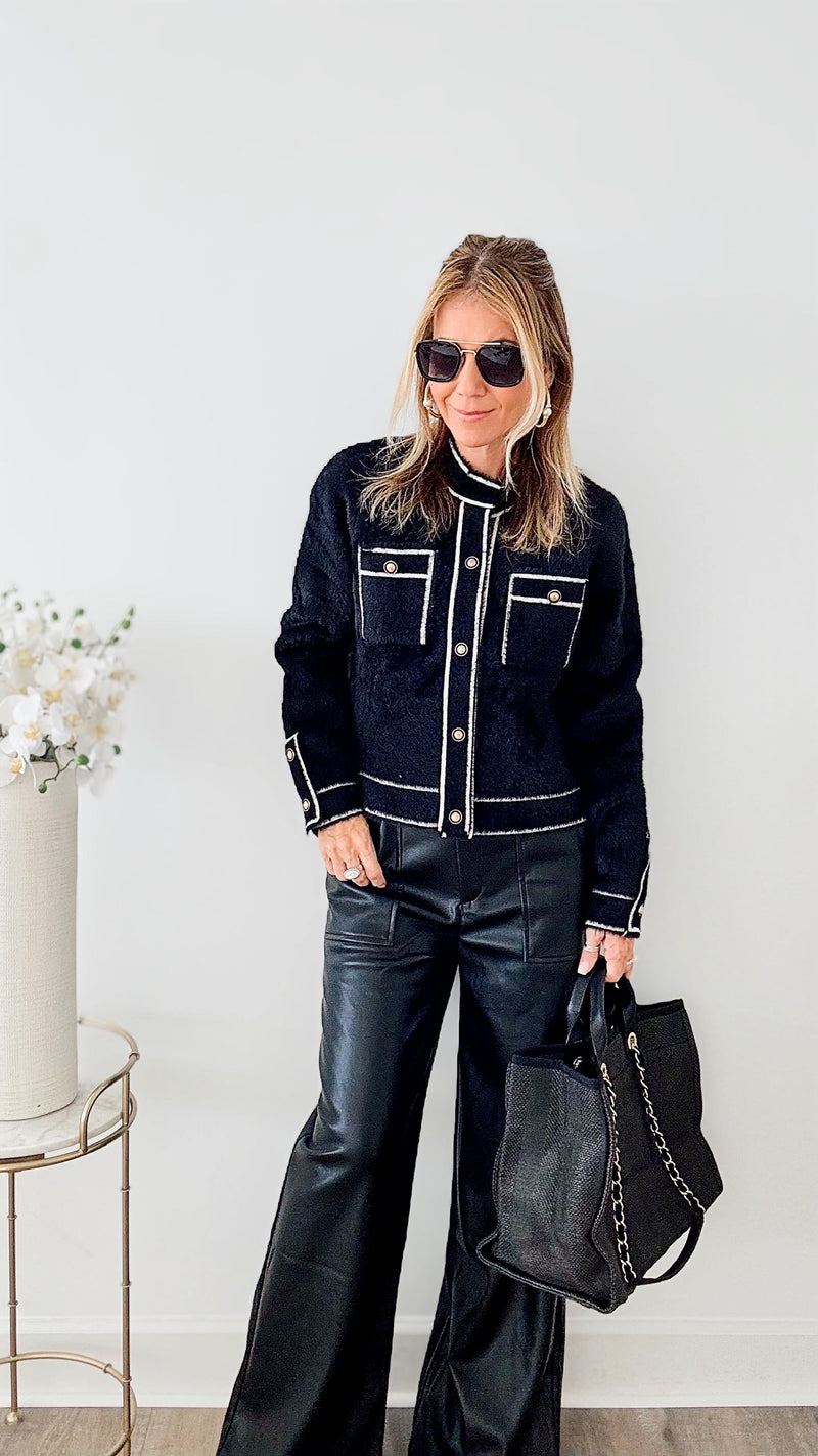 Faux Leather Wide Leg Carpenter Pants-170 Bottoms-Fore Collection-Coastal Bloom Boutique, find the trendiest versions of the popular styles and looks Located in Indialantic, FL