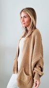 Sugar High Italian Cardigan-Camel-150 Cardigans/Layers-Italianissimo-Coastal Bloom Boutique, find the trendiest versions of the popular styles and looks Located in Indialantic, FL