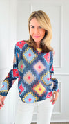 Bold Horizon Italian St Tropez Knit-140 Sweaters-Italianissimo-Coastal Bloom Boutique, find the trendiest versions of the popular styles and looks Located in Indialantic, FL