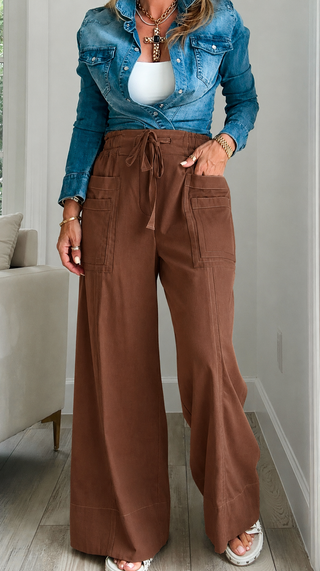 Structured Ease Pants - Walnut