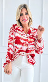 Sunset Waves Blouse Top-130 Long Sleeve Tops-Jodifl-Coastal Bloom Boutique, find the trendiest versions of the popular styles and looks Located in Indialantic, FL