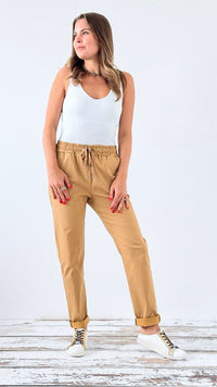 Spring Italian Jogger Pant- Light Camel-180 Joggers-Italianissimo-Coastal Bloom Boutique, find the trendiest versions of the popular styles and looks Located in Indialantic, FL