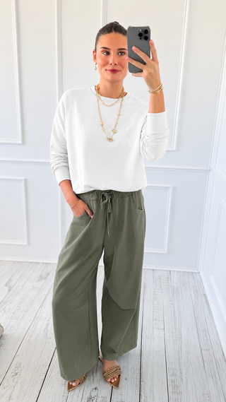 Alys French Terry Italian Pant- Olive