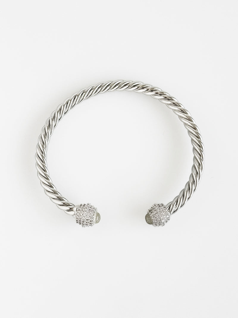 Silver Rope Clear CZ Bracelet-230 Jewelry-TREASURE JEWELS-Coastal Bloom Boutique, find the trendiest versions of the popular styles and looks Located in Indialantic, FL