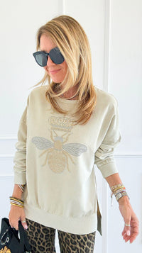 CB Custom - The Royal Hive Sweatshirt-130 Long Sleeve Tops-Blu Pepper / Holly-Coastal Bloom Boutique, find the trendiest versions of the popular styles and looks Located in Indialantic, FL