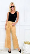 Cropped Denim Jean - Suede Cream Gold-170 Bottoms-Anniewear-Coastal Bloom Boutique, find the trendiest versions of the popular styles and looks Located in Indialantic, FL