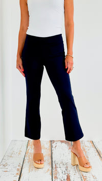 Cropped Capri Flair Pant - Navy-170 Bottoms-Chatoyant-Coastal Bloom Boutique, find the trendiest versions of the popular styles and looks Located in Indialantic, FL