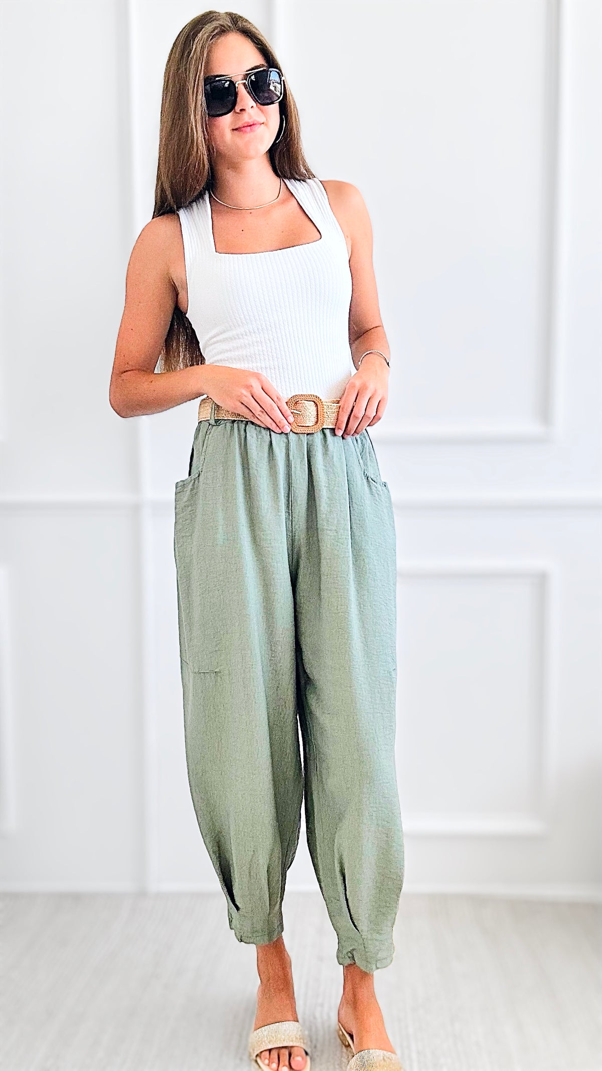 Patagonia Italian Pants - Sage-pants-Italianissimo-Coastal Bloom Boutique, find the trendiest versions of the popular styles and looks Located in Indialantic, FL