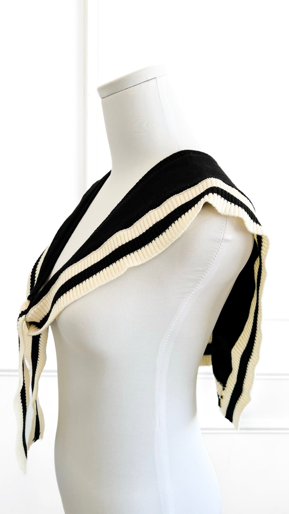 Striped Dickey Collar-Black - White-260 Other Accessories-Darling-Coastal Bloom Boutique, find the trendiest versions of the popular styles and looks Located in Indialantic, FL