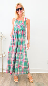 Multi Color Check Plaid Overall-200 dresses/jumpsuits/rompers-BIBI-Coastal Bloom Boutique, find the trendiest versions of the popular styles and looks Located in Indialantic, FL