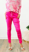 Italian Wish List Moonlit Jogger - Fuchsia-180 Joggers-Italianissimo/ venti6-Coastal Bloom Boutique, find the trendiest versions of the popular styles and looks Located in Indialantic, FL