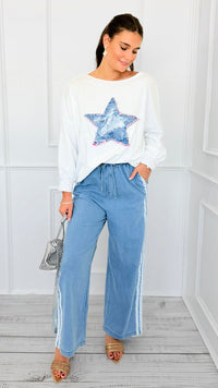 Boardwalk Breeze Stripe Pants-190 Denim-SO ME-Coastal Bloom Boutique, find the trendiest versions of the popular styles and looks Located in Indialantic, FL