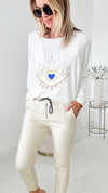 Wild at Heart Faux Leather Crinkle Jogger - Beige-180 Joggers-Venti6-Coastal Bloom Boutique, find the trendiest versions of the popular styles and looks Located in Indialantic, FL