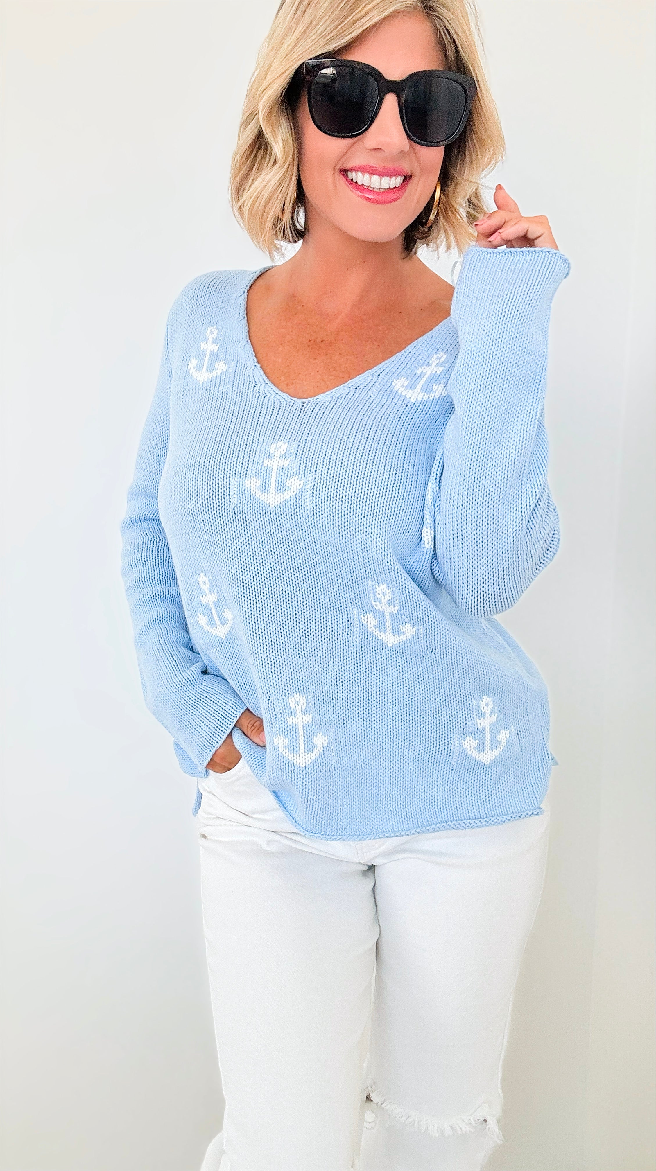 Maritime Dreams Knit Sweater-140 Sweaters-Miracle-Coastal Bloom Boutique, find the trendiest versions of the popular styles and looks Located in Indialantic, FL