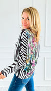 Striped Mirage Italian St Tropez Sweater-140 Sweaters-Italianissimo-Coastal Bloom Boutique, find the trendiest versions of the popular styles and looks Located in Indialantic, FL