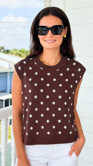 Polka Dot Sleevelees Top