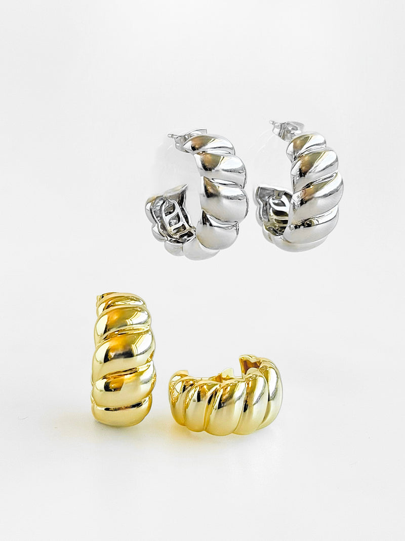 Twist Smooth Oval Hoop Earring-230 Jewelry-NYC-Coastal Bloom Boutique, find the trendiest versions of the popular styles and looks Located in Indialantic, FL