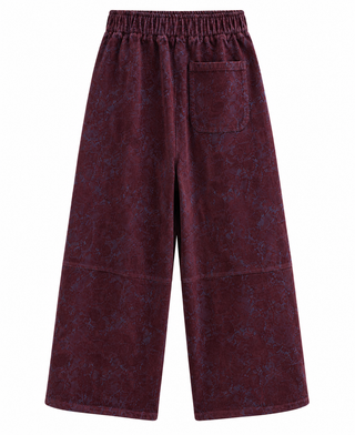 Vintage Suede Detail Pant- Wine