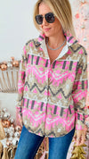Dreamcatcher Sequin Embellished Button Up Blouse-130 Long Sleeve Tops-MAIN STRIP-Coastal Bloom Boutique, find the trendiest versions of the popular styles and looks Located in Indialantic, FL