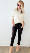 Love Endures Italian Jogger - Chocolate-180 Joggers-Italianissimo-Coastal Bloom Boutique, find the trendiest versions of the popular styles and looks Located in Indialantic, FL