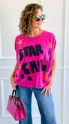 Cosmic Star Child Patch Tee-110 short Sleeve Top-Blue Velvet-Coastal Bloom Boutique, find the trendiest versions of the popular styles and looks Located in Indialantic, FL