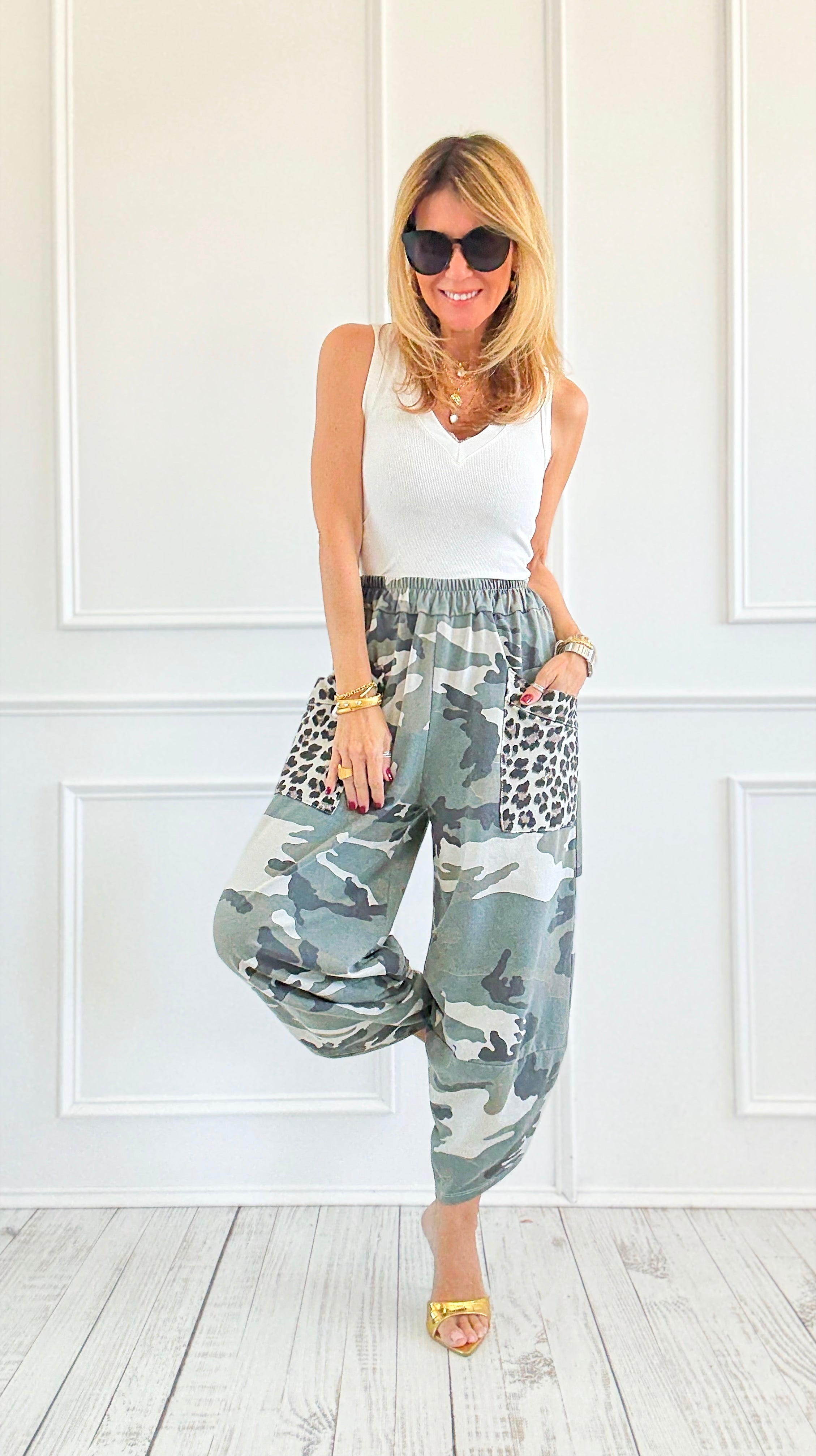 Camo & Wild Italian Barrel Pant-100 Pants-AZUL MONACO-Coastal Bloom Boutique, find the trendiest versions of the popular styles and looks Located in Indialantic, FL