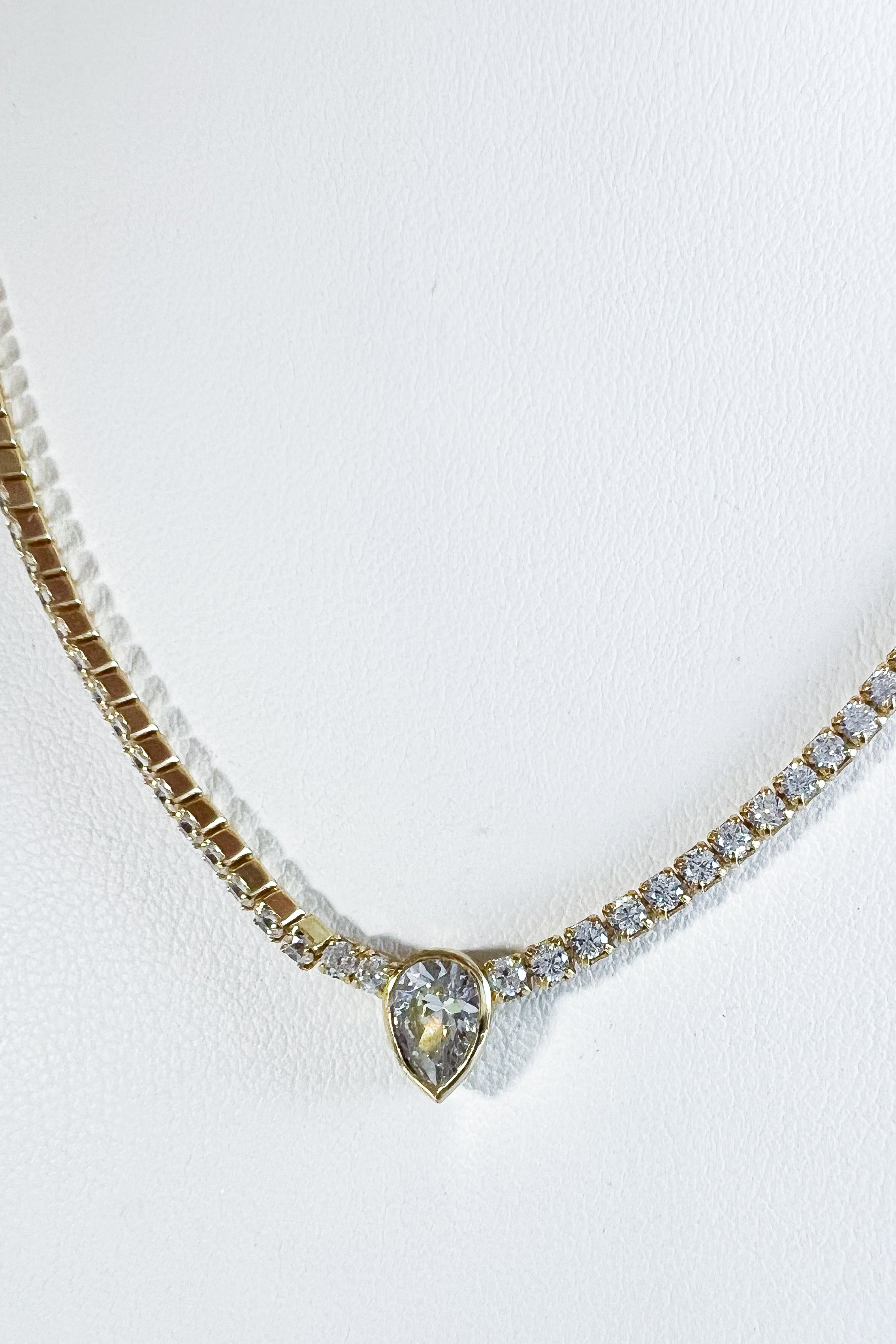 Sterling Silver Eternity CZ Pear Necklace-230 Jewelry-NEWNYC2-Coastal Bloom Boutique, find the trendiest versions of the popular styles and looks Located in Indialantic, FL