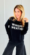 Whiskey Weather Sweater- Black-140 Sweaters-PANACHE APPAREL-Coastal Bloom Boutique, find the trendiest versions of the popular styles and looks Located in Indialantic, FL