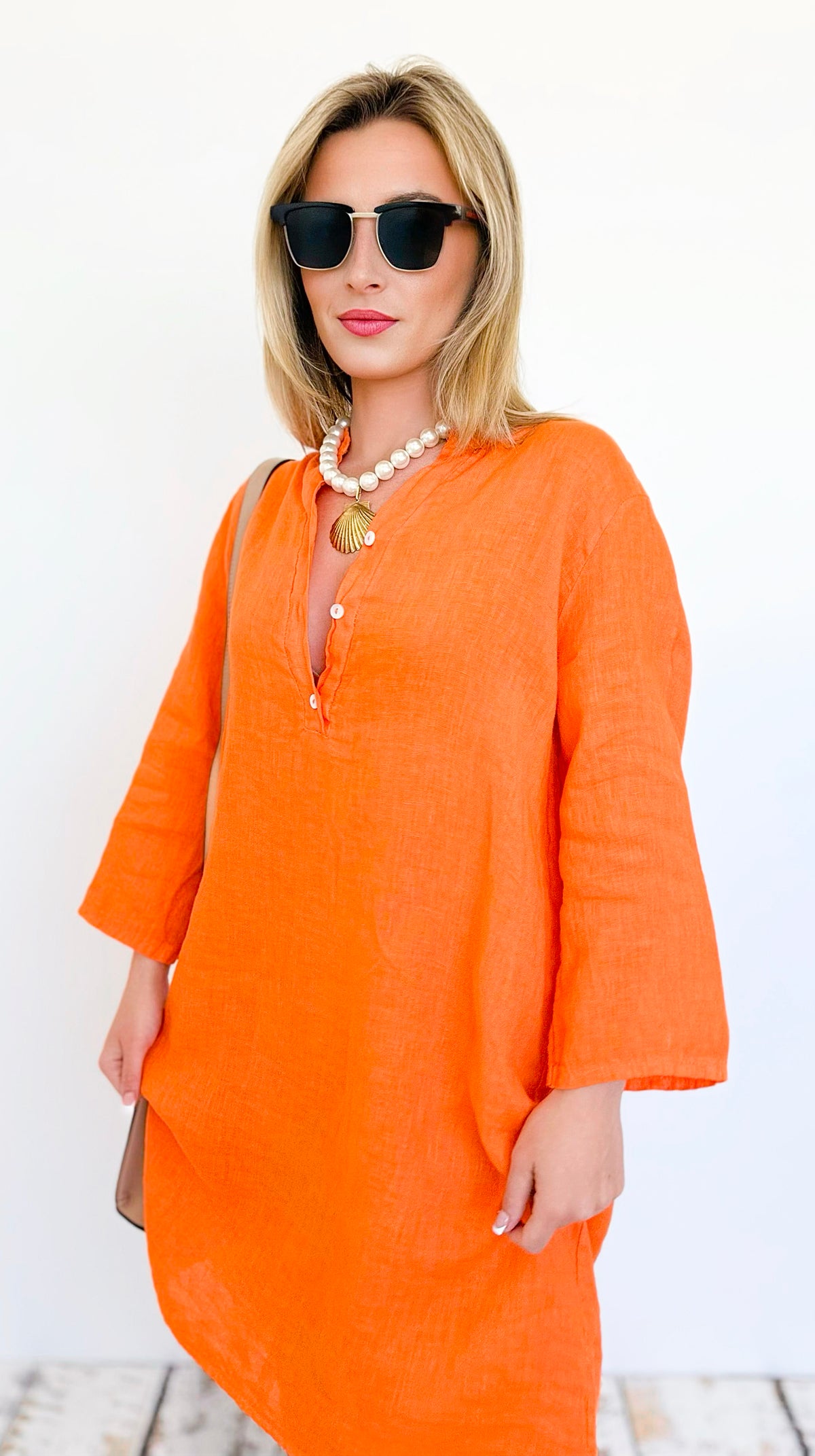 Sunset Popover Tunic Dress-200 Dresses/Jumpsuits/Rompers-V6-Coastal Bloom Boutique, find the trendiest versions of the popular styles and looks Located in Indialantic, FL