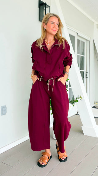 Wildly Comfortable Italian Barrel Pant- Wine