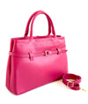 Italian Belted Statement Satchel Bag-Hot Pink-240 Bags-DEDA LEATHER-Coastal Bloom Boutique, find the trendiest versions of the popular styles and looks Located in Indialantic, FL