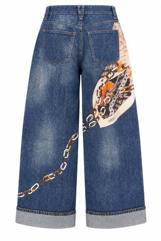 Scarf Detail Wide Leg Pants