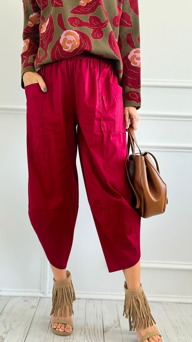 Relax & Go Italian Barrel Pant-100 Pants-VANESSA-Coastal Bloom Boutique, find the trendiest versions of the popular styles and looks Located in Indialantic, FL