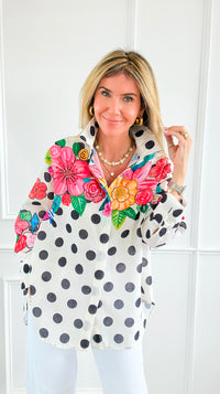 Blossom & Dots Italian Button Top