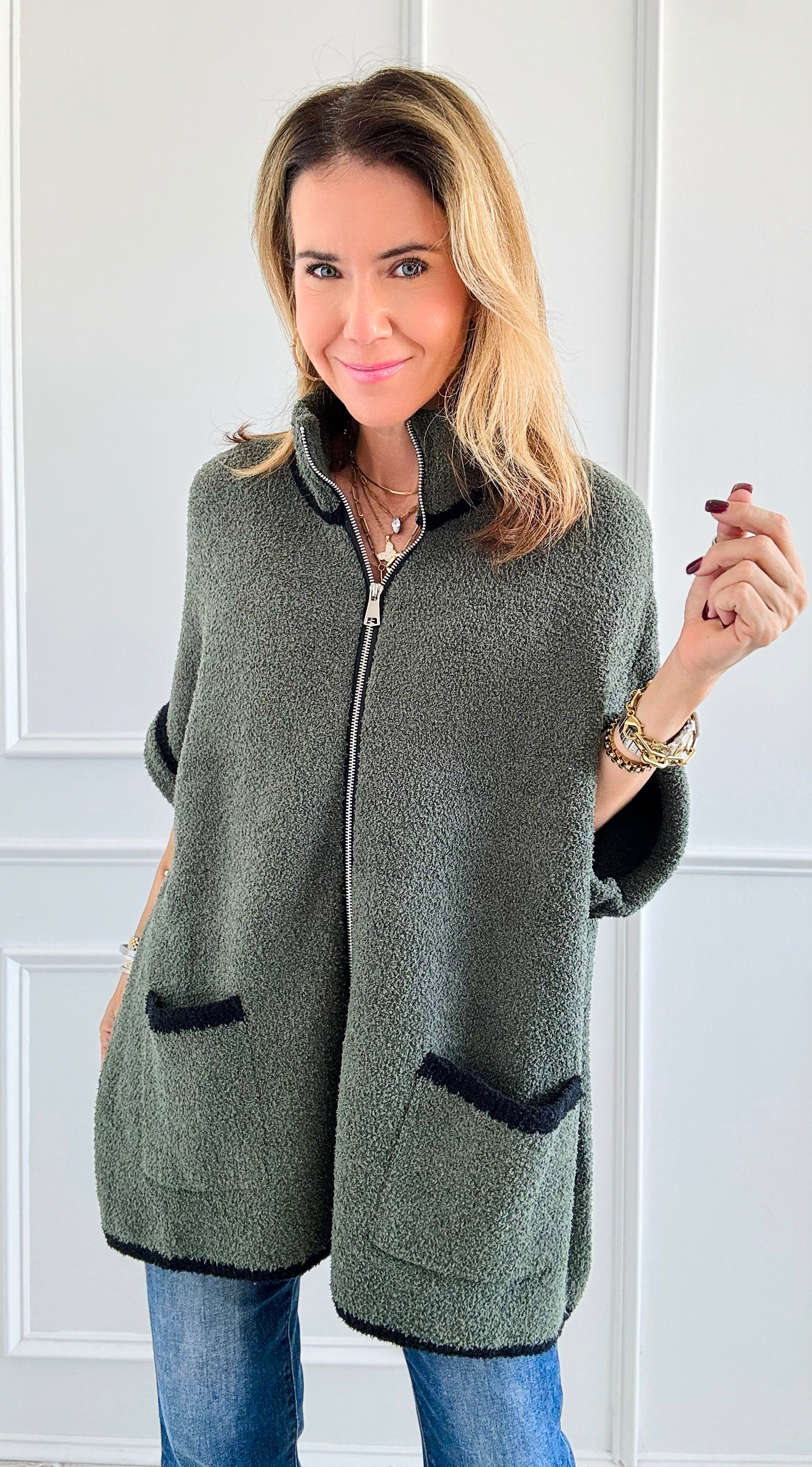 Cloud Comfort Cardigan - Olive-160 Jackets-NYW-Coastal Bloom Boutique, find the trendiest versions of the popular styles and looks Located in Indialantic, FL