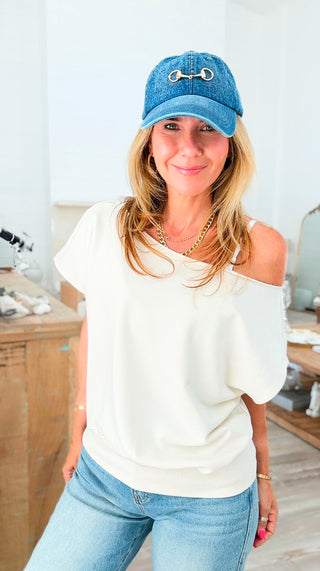 Off-Shoulder Comfort Top - Bone